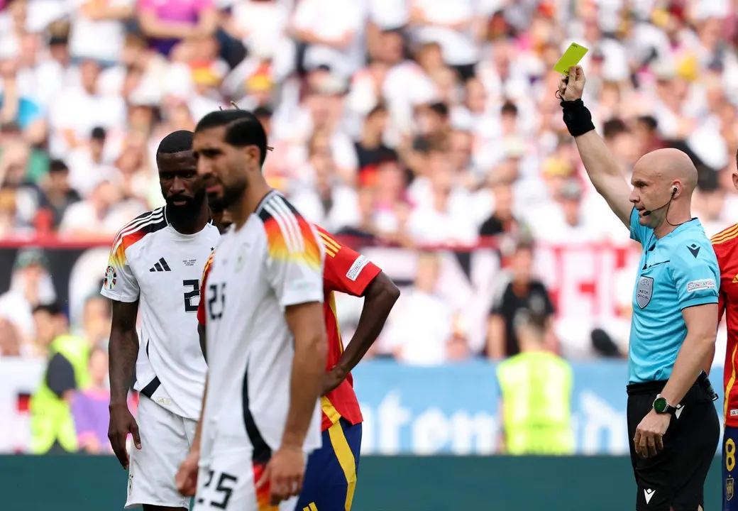 El alem&aacute;n Antonio Rudiger, central del Real Madrid, durante el partido de cuartos de la Eurocopa entre Espa&ntilde;a y Alemania en Stuttgart, Alemania. EFE/EPA/FRIEDEMANN VOGEL